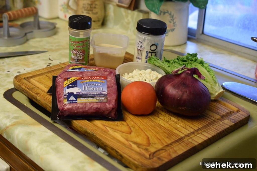 Blue Bison Burgers: Juicy Gourmet Bison Burger Recipe 3 Our Ingredients