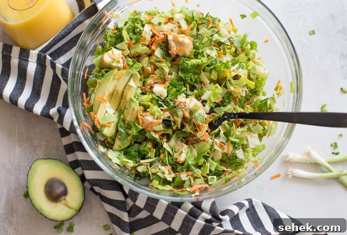 Farmhouse Chopped Chicken Salad with Creamy Herb Dressing 4 Close-up of Farmhouse Chicken Chopped Salad.