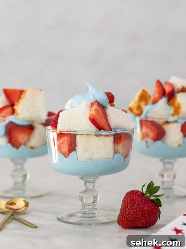 Angel food cake with strawberries.