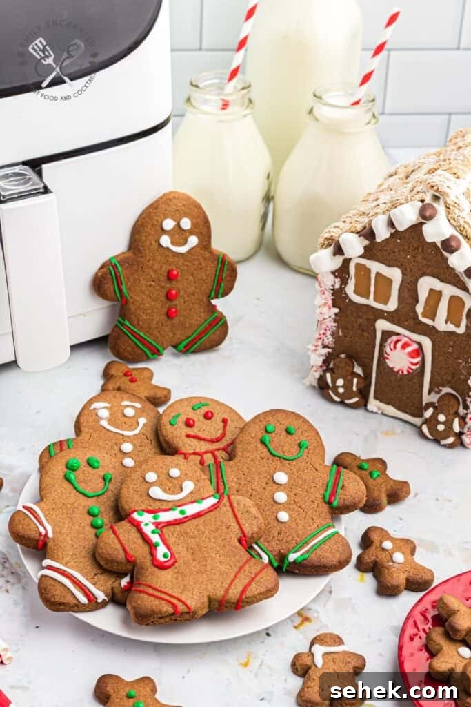 Air Fryer Gingerbread House Cookies