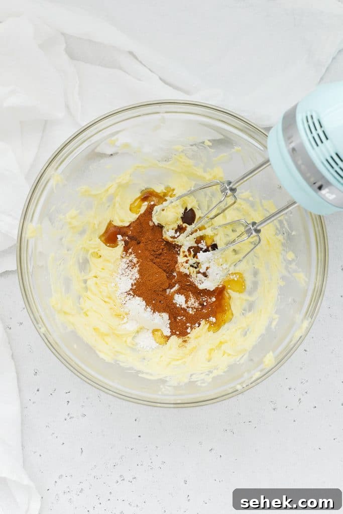 Whipped Honey Butter with Cinnamon — Fluffy Spread Recipe 7 Beating butter to make cinnamon honey butter