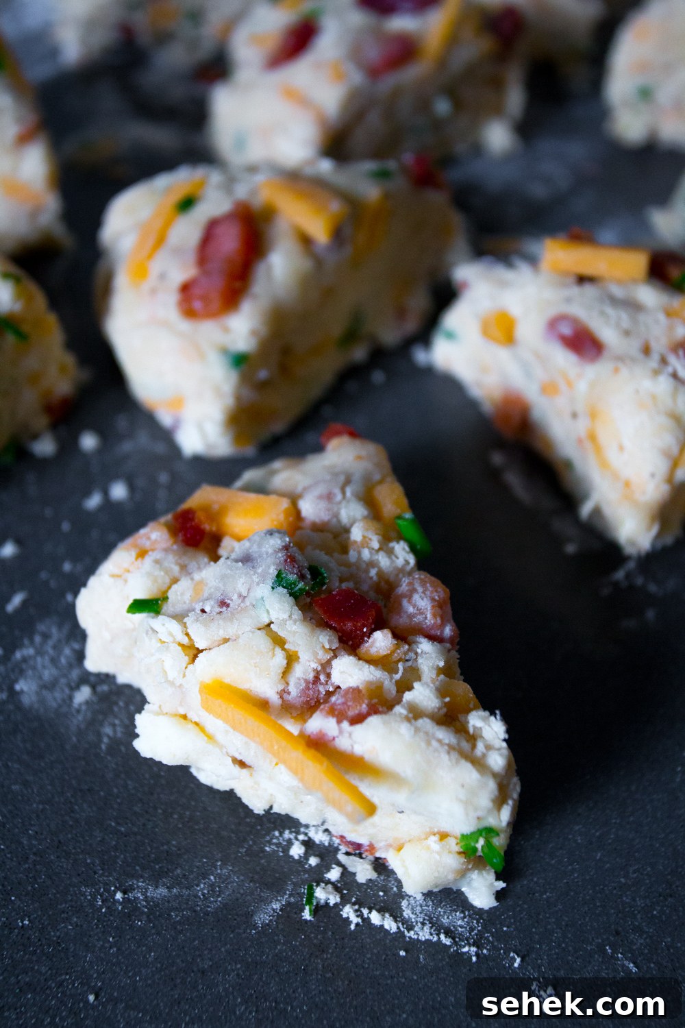 Smoked Cheddar and Pancetta Scones Recipe 12 Cheddar Pancetta Scones prebake