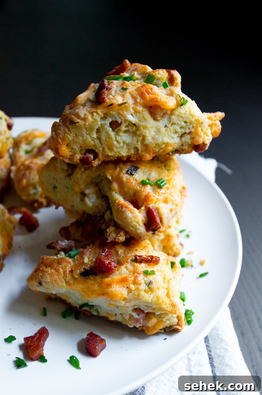 Smoked Cheddar and Pancetta Scones Recipe 13 Cheddar Pancetta Scones piled high