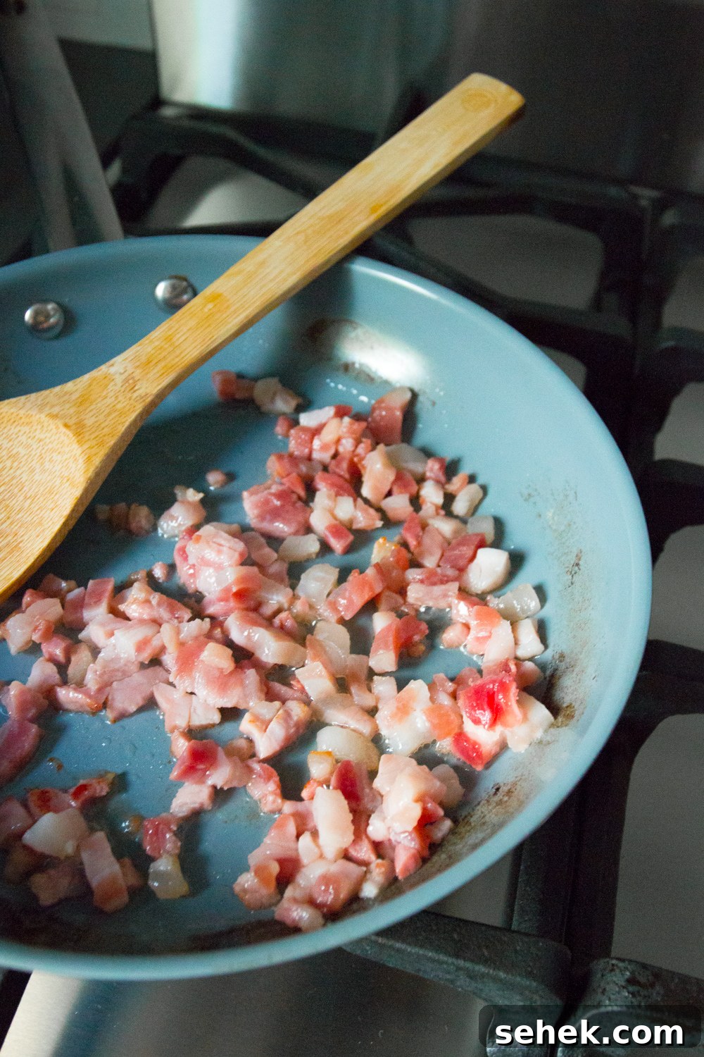 Smoked Cheddar and Pancetta Scones Recipe 3 crisping pancetta