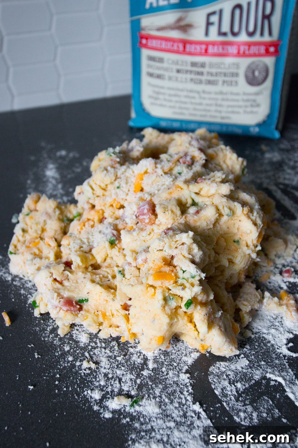 Smoked Cheddar and Pancetta Scones Recipe 9 Baking The Goods Smoked Cheddar Pancetta Scone dough