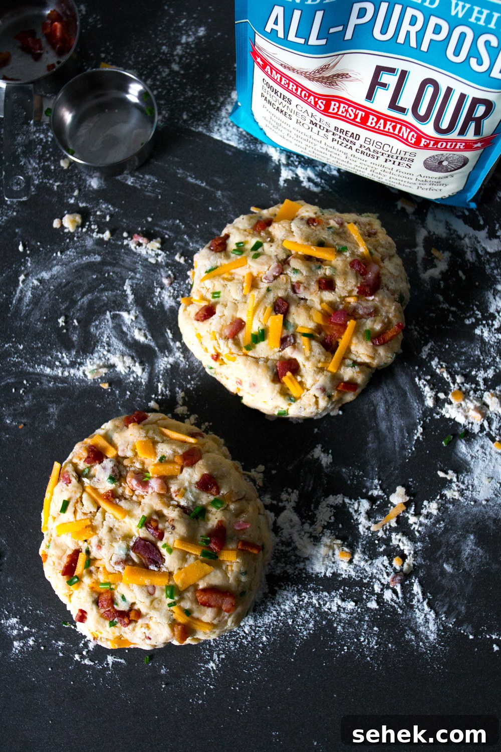 Smoked Cheddar and Pancetta Scones Recipe 10 Smoked Cheddar Pancetta Scones dough disks.