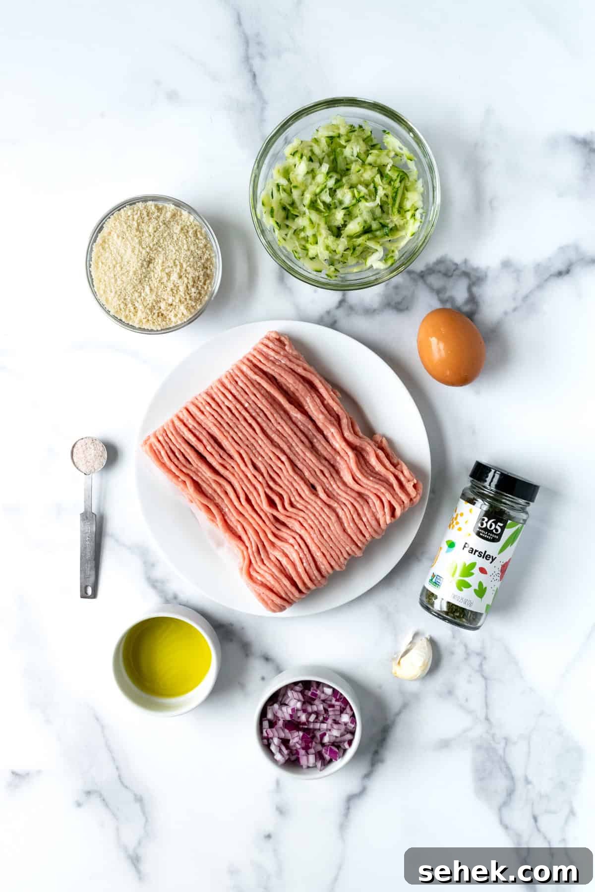 Turkey Zucchini Meatballs Ingredients.