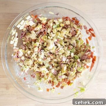 Classic Italian Chopped Sandwich Recipe for a Flavorful Sub 6 The chopped Italian salad mixed in a bowl.