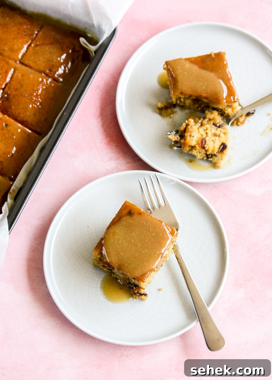 Classic Sticky Date Pudding Recipe with Butterscotch Sauce 2 A soft date cake topped with a delicious toffee sauce