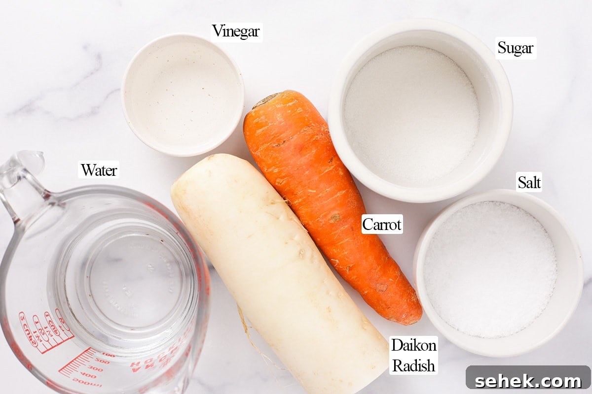 Vietnamese Pickled Carrots & Daikon (Đồ Chua) Recipe 4 Sliced carrots and daikon