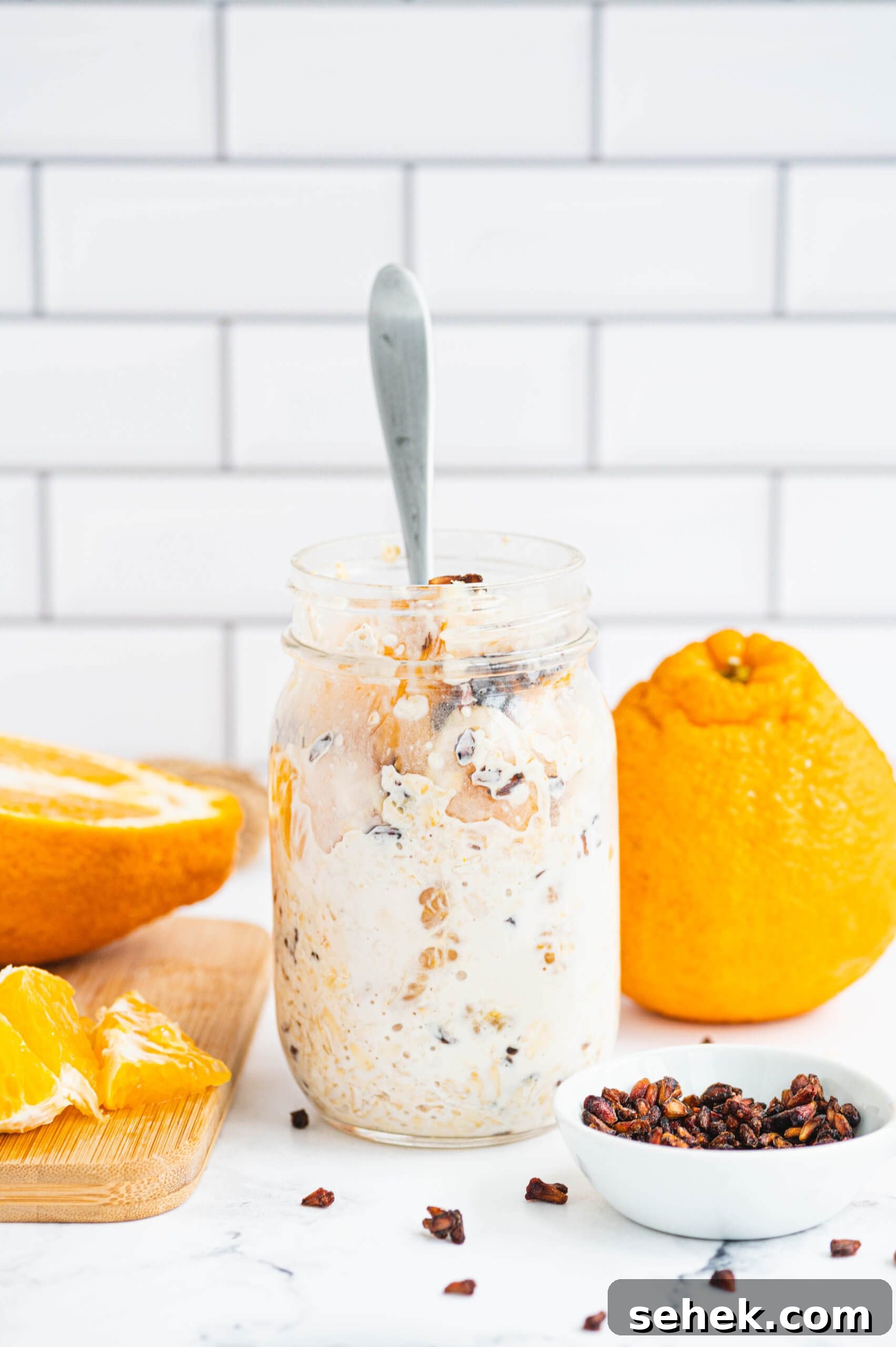 Mandarin and Pomegranate Overnight Oats Mandarin and Pomegranate Overnight Oats