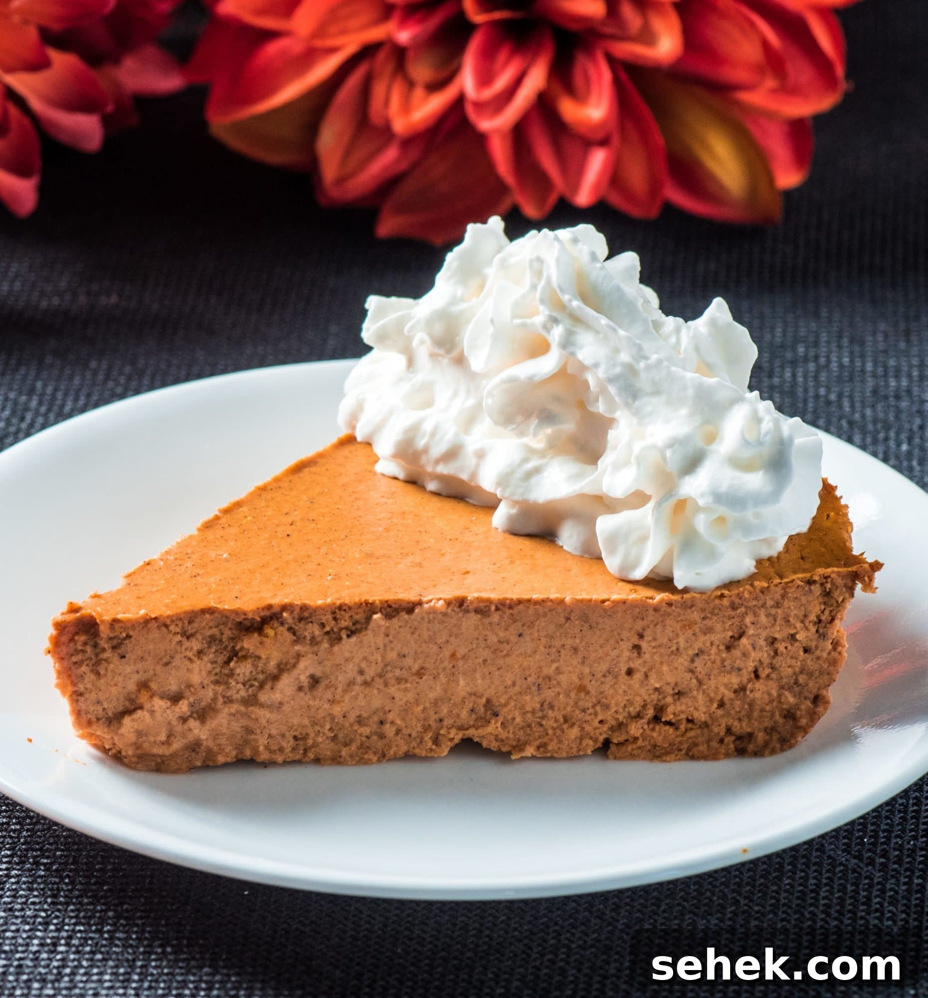 Low-Carb Crustless Pumpkin Pie Recipe for Keto and Paleo Diets 3 Slice of Pumpkin Pie
