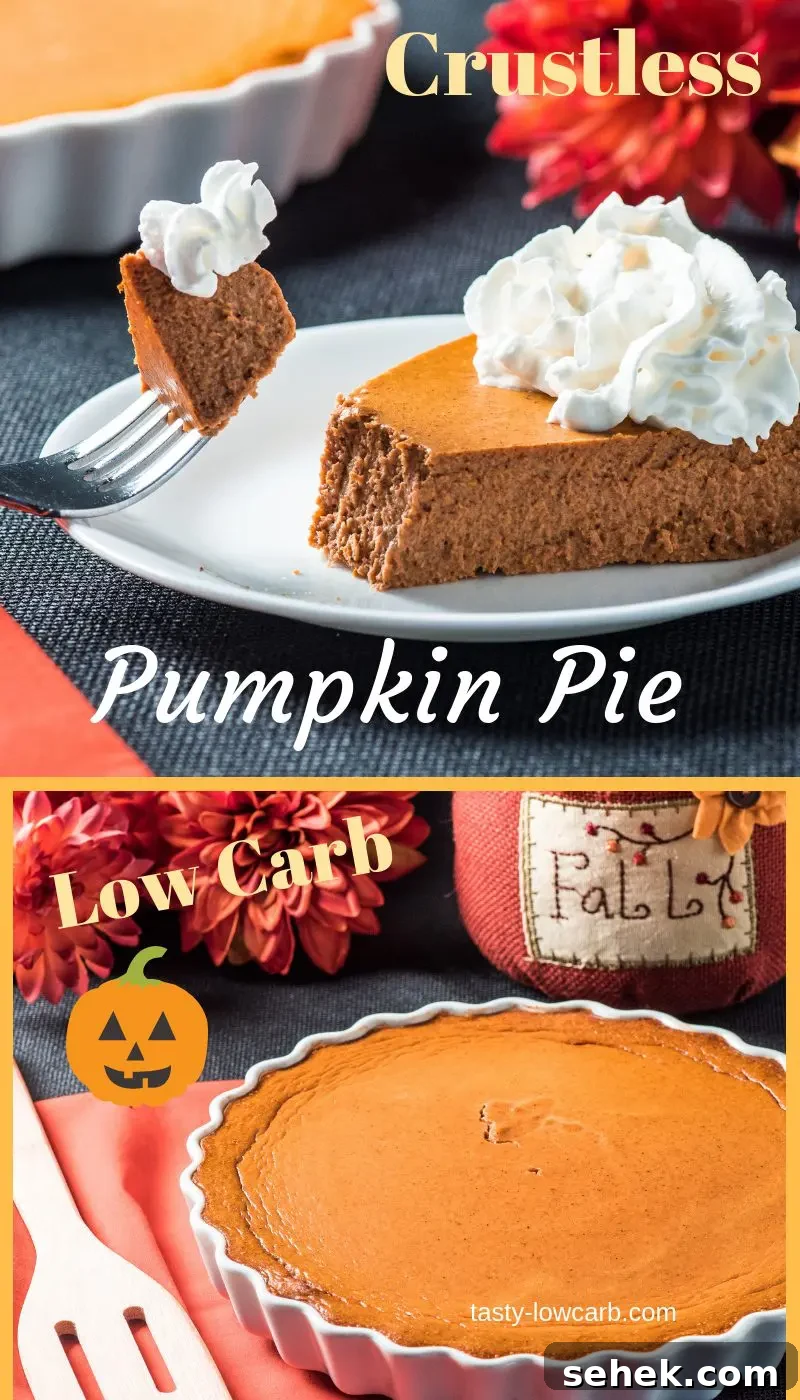 Low-Carb Crustless Pumpkin Pie Recipe for Keto and Paleo Diets 6 Pin Recipe