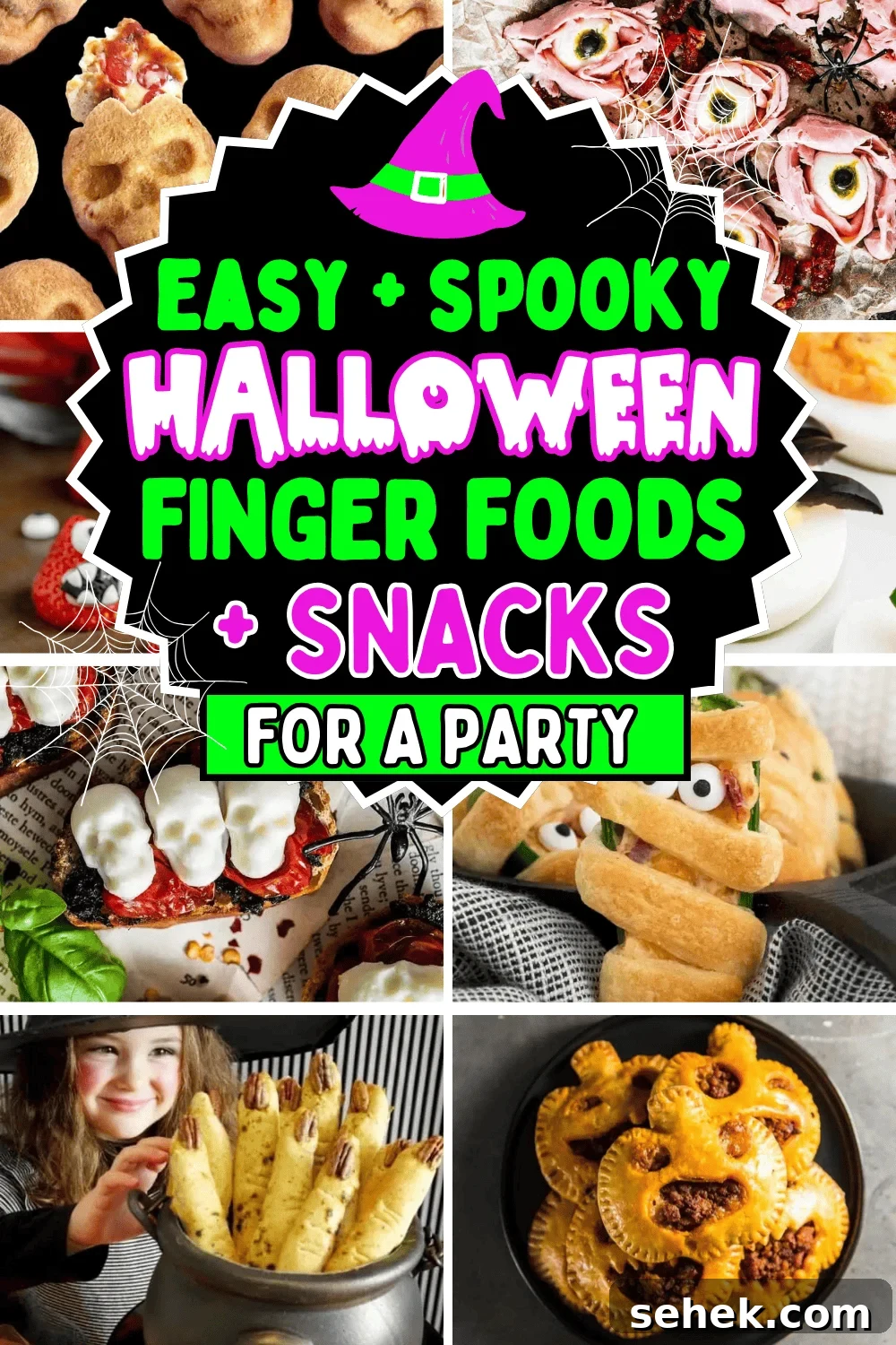 45 Spooky Halloween Finger Foods and Appetizers for Parties 2 Looking for some spooky finger foods for a Halloween party? You’ll love these quick easy Halloween themed appetizers and party snacks! From savory halloween themed finger foods to cute Halloween desserts, these are the best halloween snacks for potluck parties and movie nights.