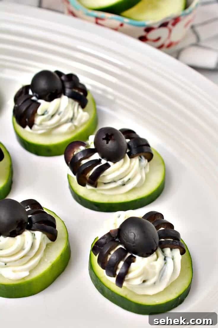 Image for Spider Cucumber Appetizer Bites