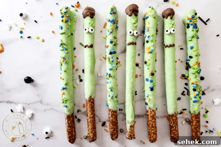 Image for Frankenstein Halloween Pretzel Rods