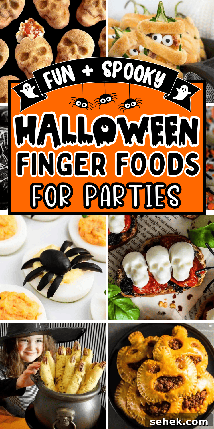 45 Spooky Halloween Finger Foods and Appetizers for Parties 51 Looking for some spooky finger foods for a Halloween party? You’ll love these quick easy Halloween themed appetizers and party snacks!