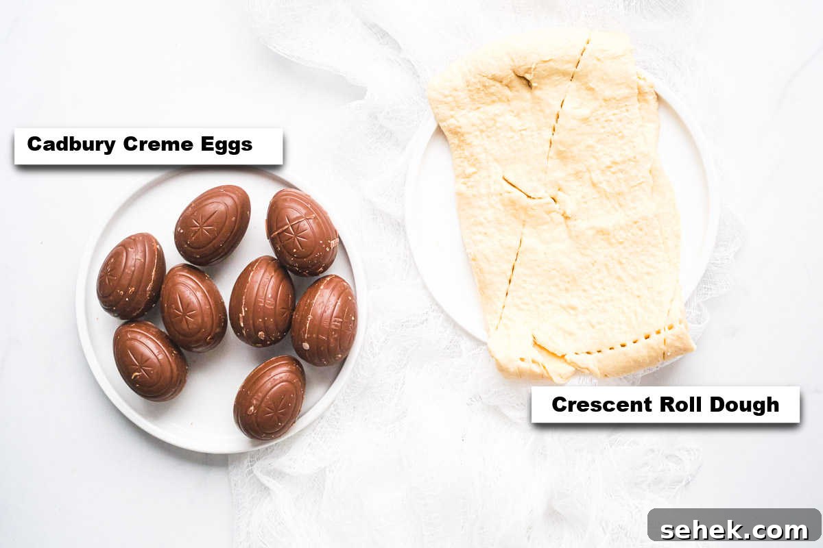 Air-Fried Cadbury Creme Egg Dessert Recipe 4 the ingredients needed for making air fryer fried creme egg recipe