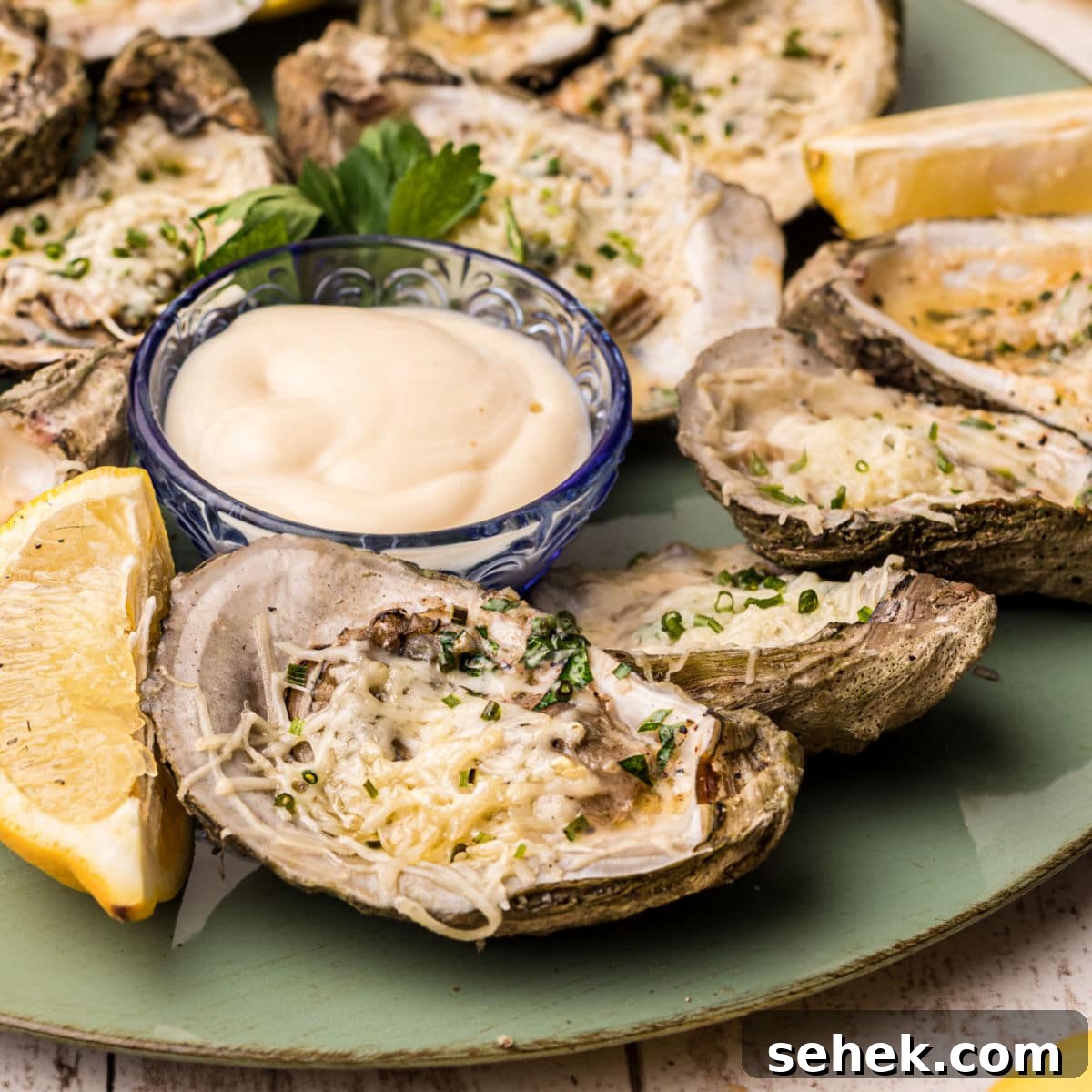 28 Delicious Sides to Serve with Jambalaya 15 Side view close up of some chargrilled oysters.