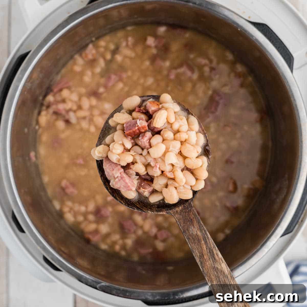 28 Delicious Sides to Serve with Jambalaya 18 white beans on a spoon over an instant pot