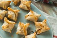 Phyllo Mushroom Bites with Cheddar, Blue Cheese and Bacon