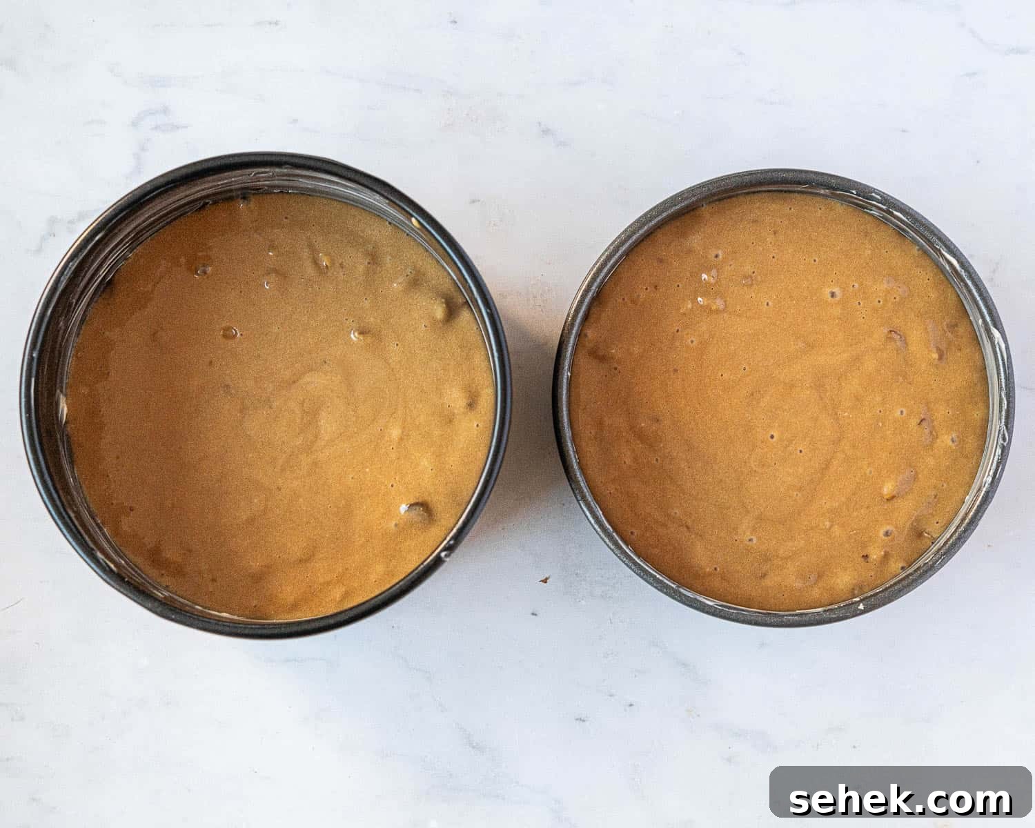 Vegan Gluten-Free Coffee and Walnut Cake Recipe 8 Step 4, the cakes before baking.