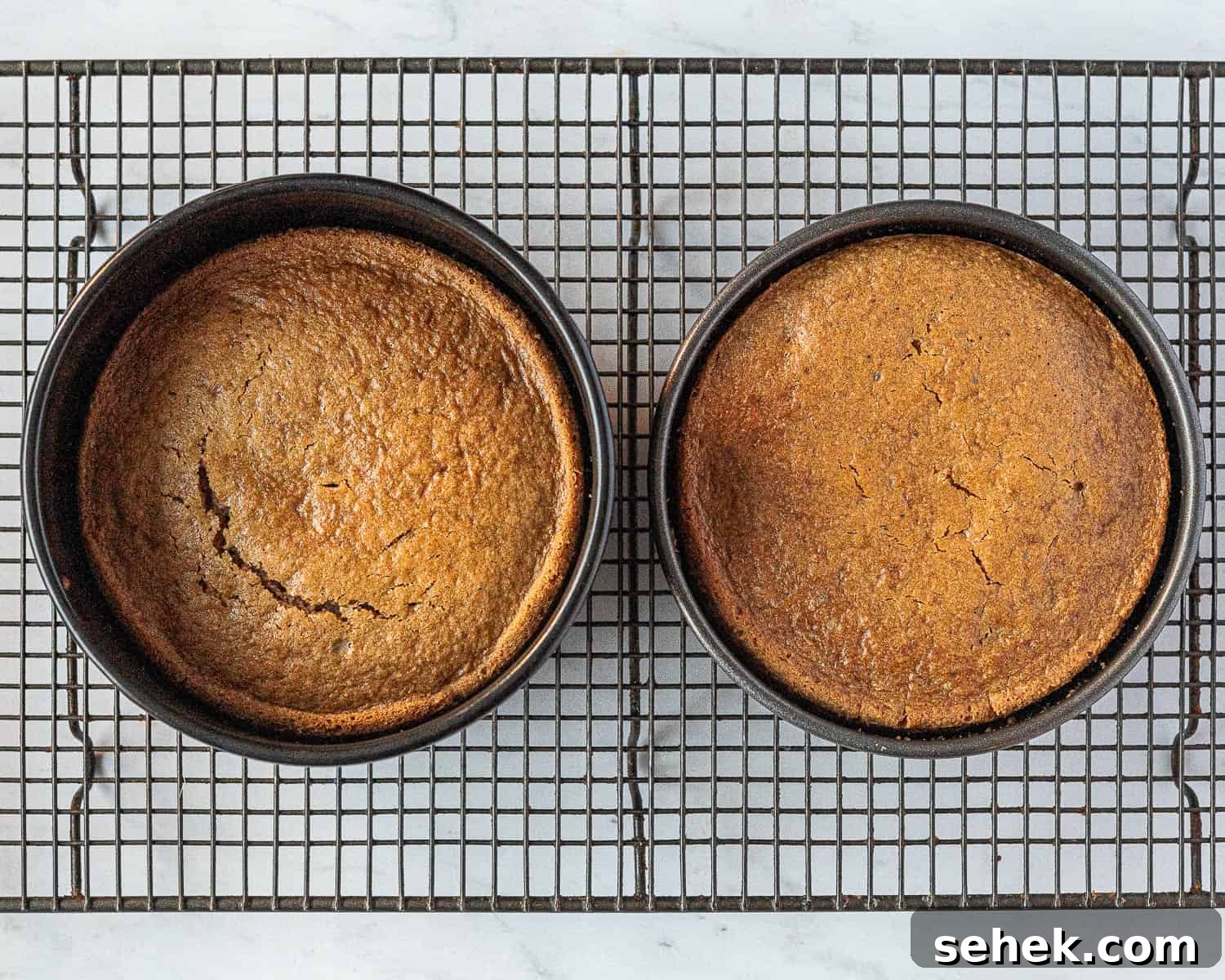 Vegan Gluten-Free Coffee and Walnut Cake Recipe 9 Step 5, the cakes after baking.