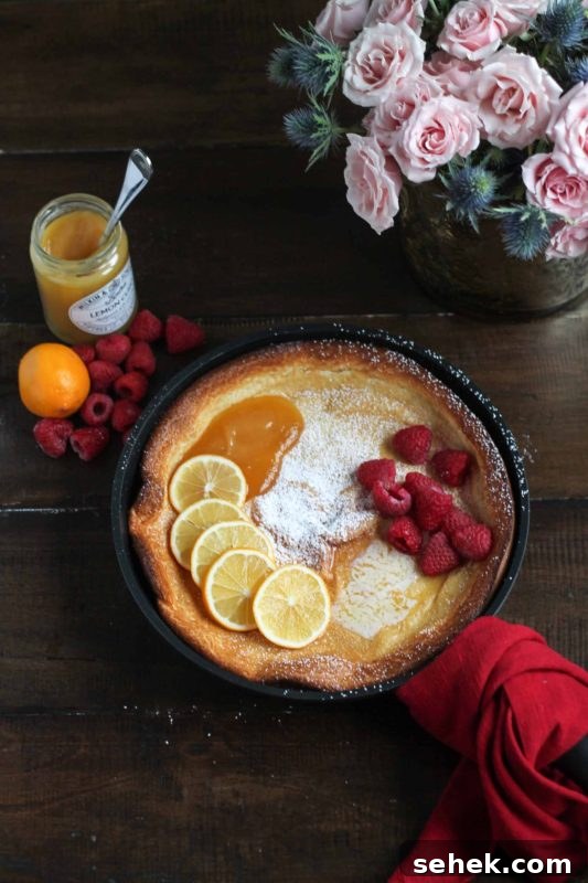 Lemon Raspberry Dutch Baby Pancake Recipe 8 Lemon Raspberry Dutch Baby-4