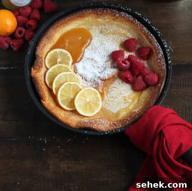 Lemon Raspberry Dutch Baby