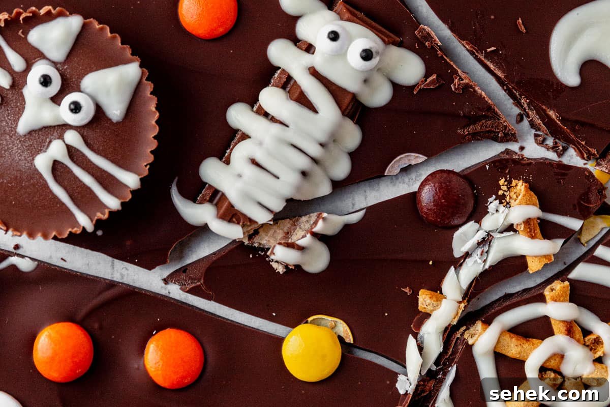 How to Make Spooky Halloween Candy Bark 10 halloween bark broken into pieces