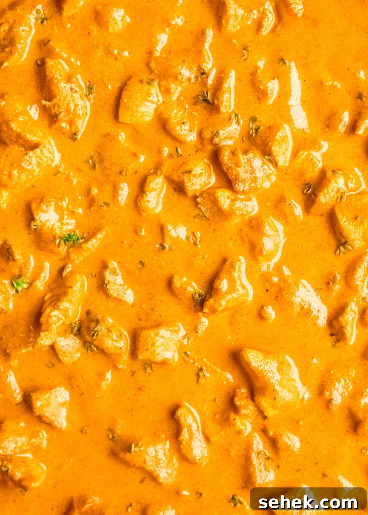 Creamy Indian Butter Chicken Recipe 13 close up image of butter chicken