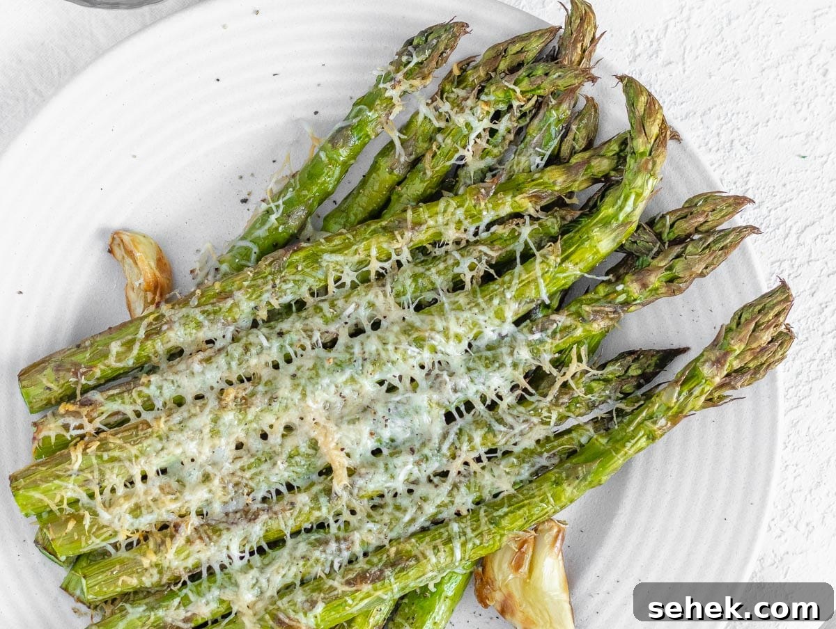 How to Cook Asparagus: Roasting, Sautéing and Steaming Tips 6 air fried asparagus with parmesan cheese