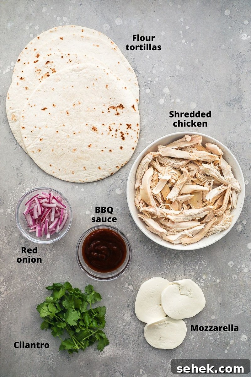 Crispy BBQ Chicken Tortilla Pizzas 3 Ingredients for bbq chicken tortilla pizzas