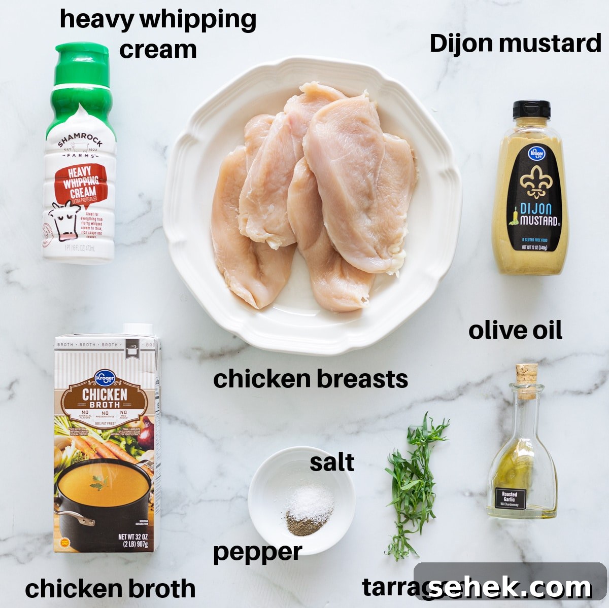 Skillet Chicken with Creamy Mustard Sauce 4 Ingredients for mustard cream sautéed chicken.