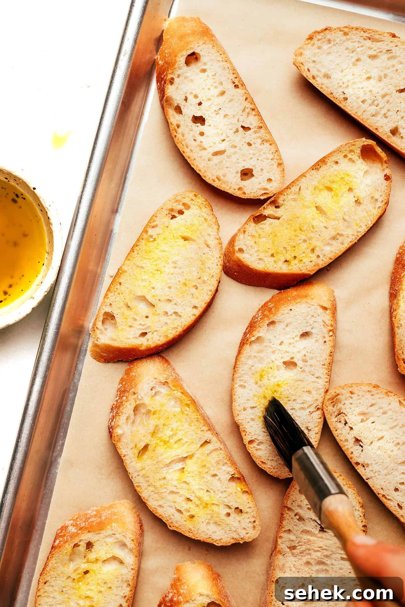 Crostini: Crispy Italian Toasts with Savory Toppings 4 Olive oil and salt on crostini