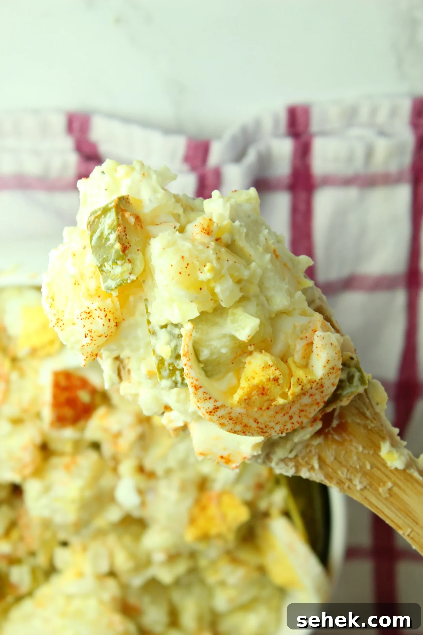 Tangy Dill Pickle Potato and Egg Salad 8 Potato salad with garnishes